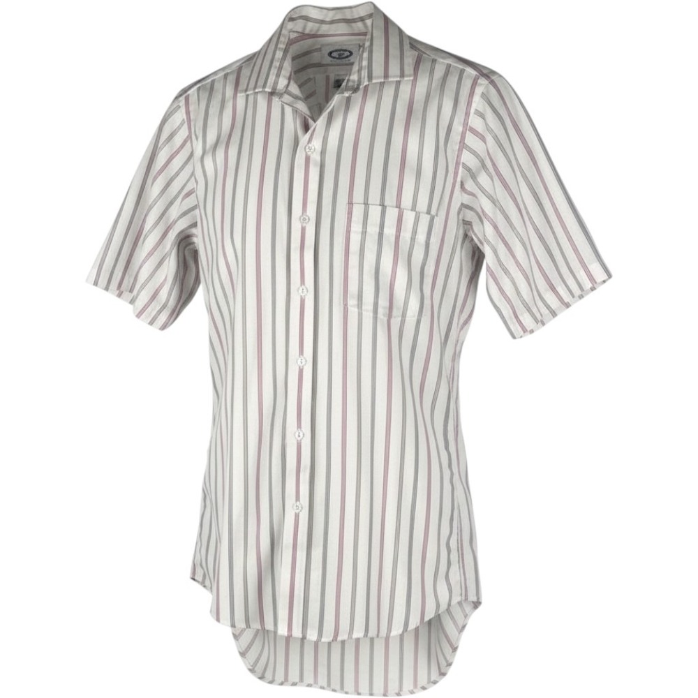 VTG Arrow Shirt Mens 14.5 White Striped Short Sleeve Paddock Club Vintage
